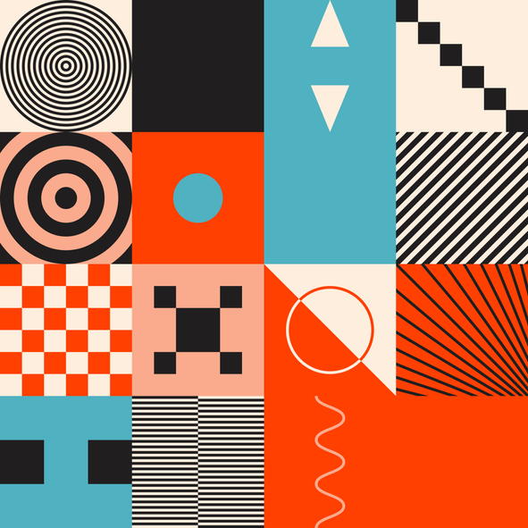 Square Abstract Vector Pattern Design