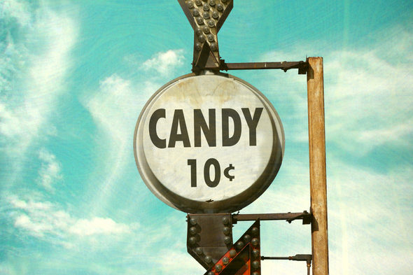 vintage neon candy sign Crown Confection