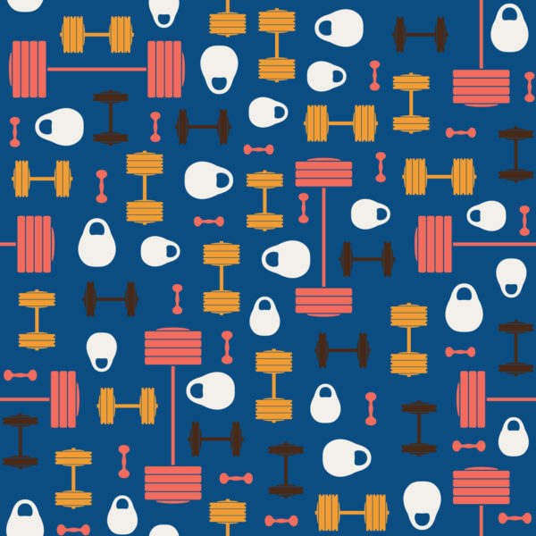 Weightlifting Seamless Pattern
