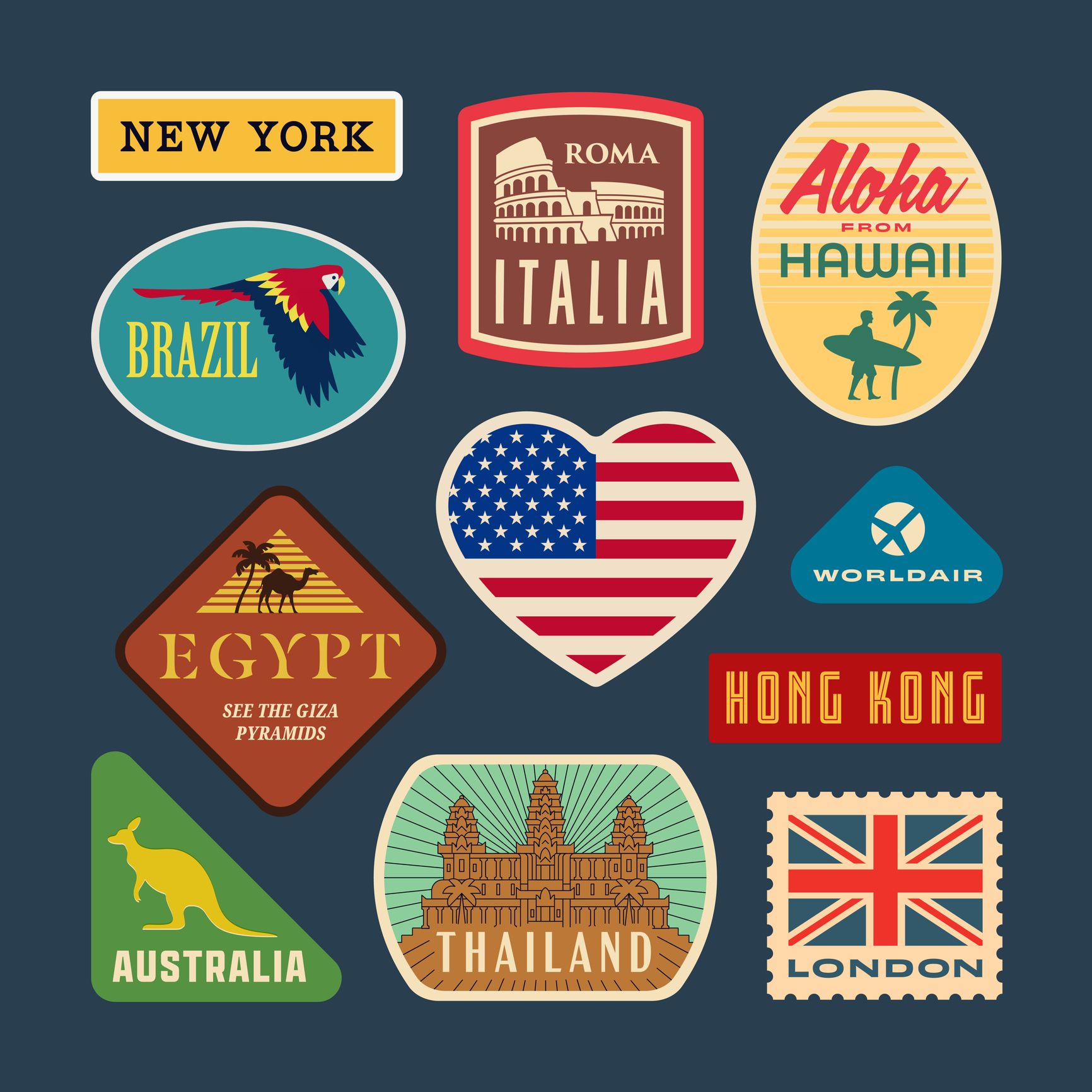 Retro World Travel Stickers INTA 2024 in Atlanta, GA