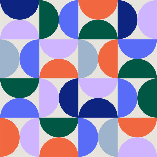 Colorful seamless repeat pattern with abstract minimalist geometric style