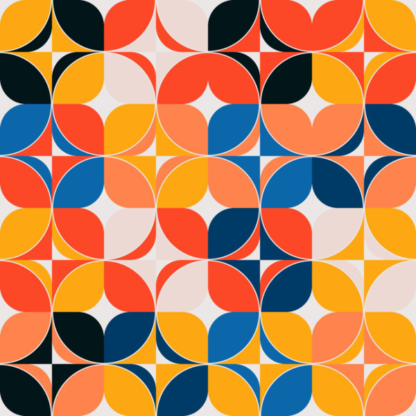 Seamless Pattern Vector Graphics Design Made With Abstract Geometric Shapes And Forms