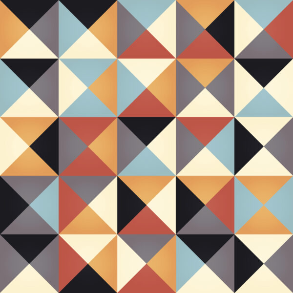 Geometric seamless pattern with colorful triangles in retro design