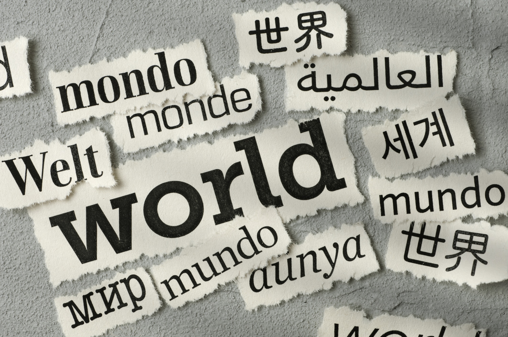 "World" in different languages
